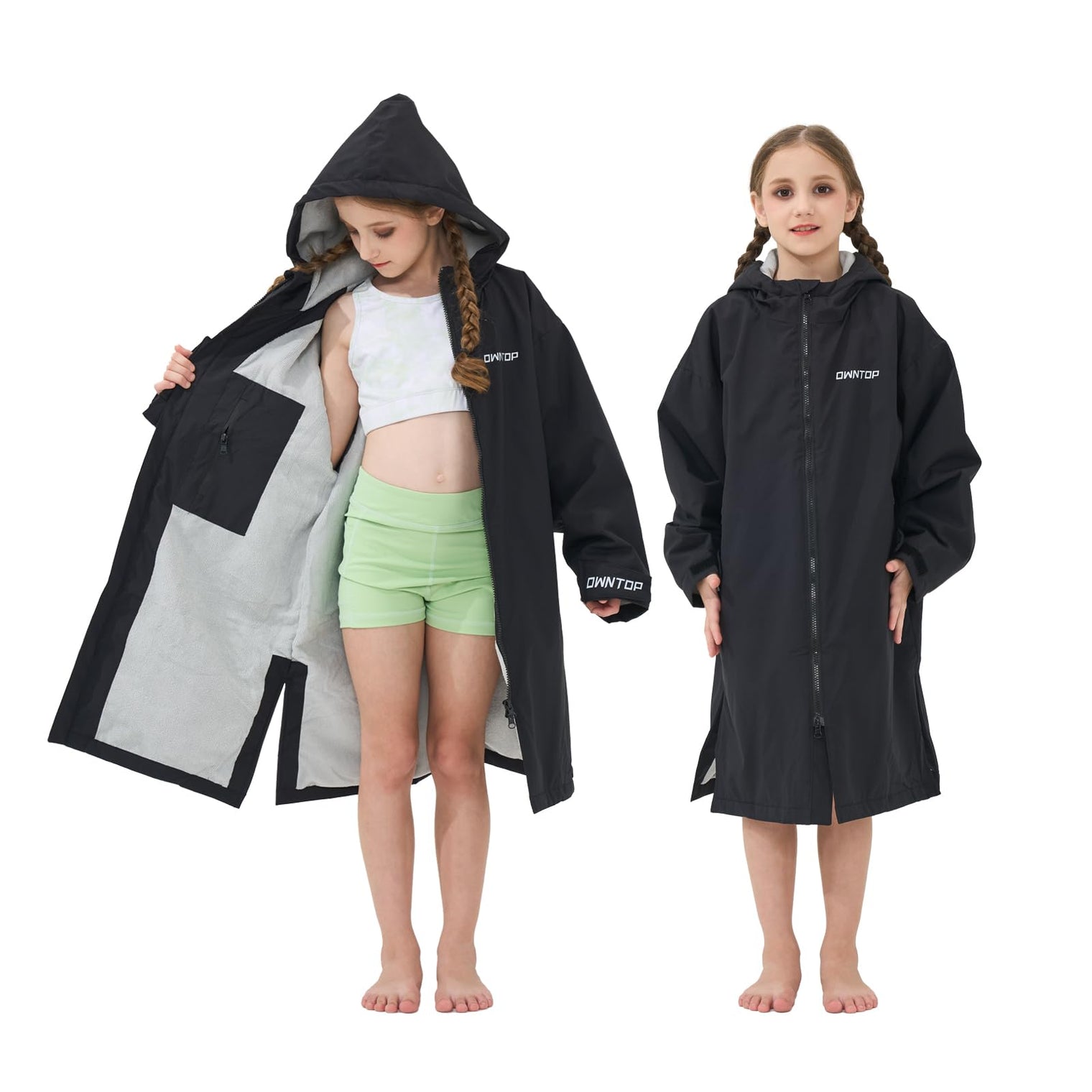 Owntop Bat Wing Swim Parka - 3-Second Dry Changing Robe for All Ages
