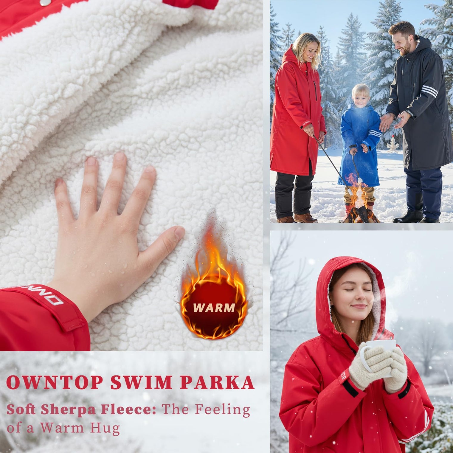 Owntop Waterproof Swim Parka - All-Season Changing Robe for Kids & Adults