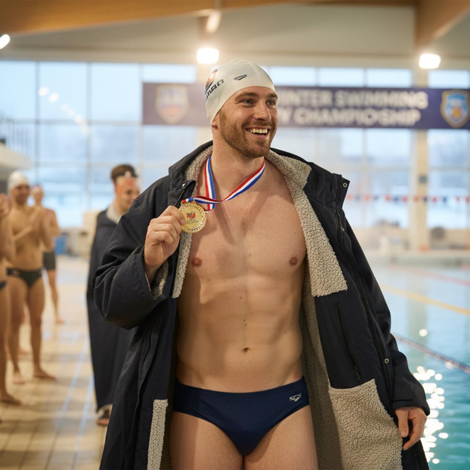 Owntop Waterproof Swim Parka - All-Ages Changing Robe with Sherpa Lining