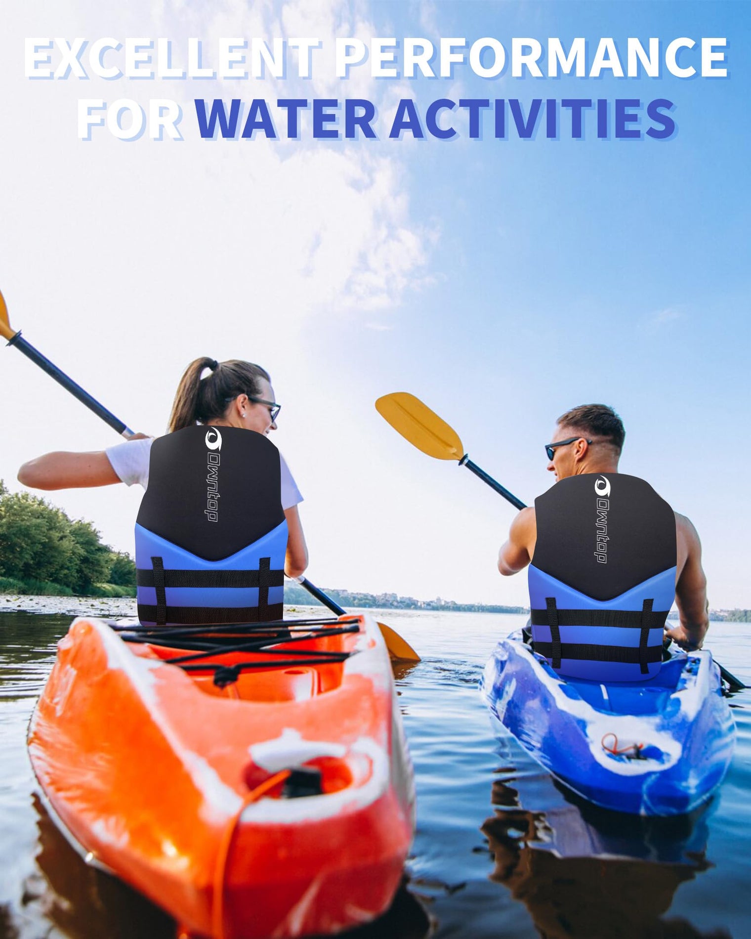 Owntop Neoprene Swim Vest - Adjustable Buoyancy Jacket for Water Sports