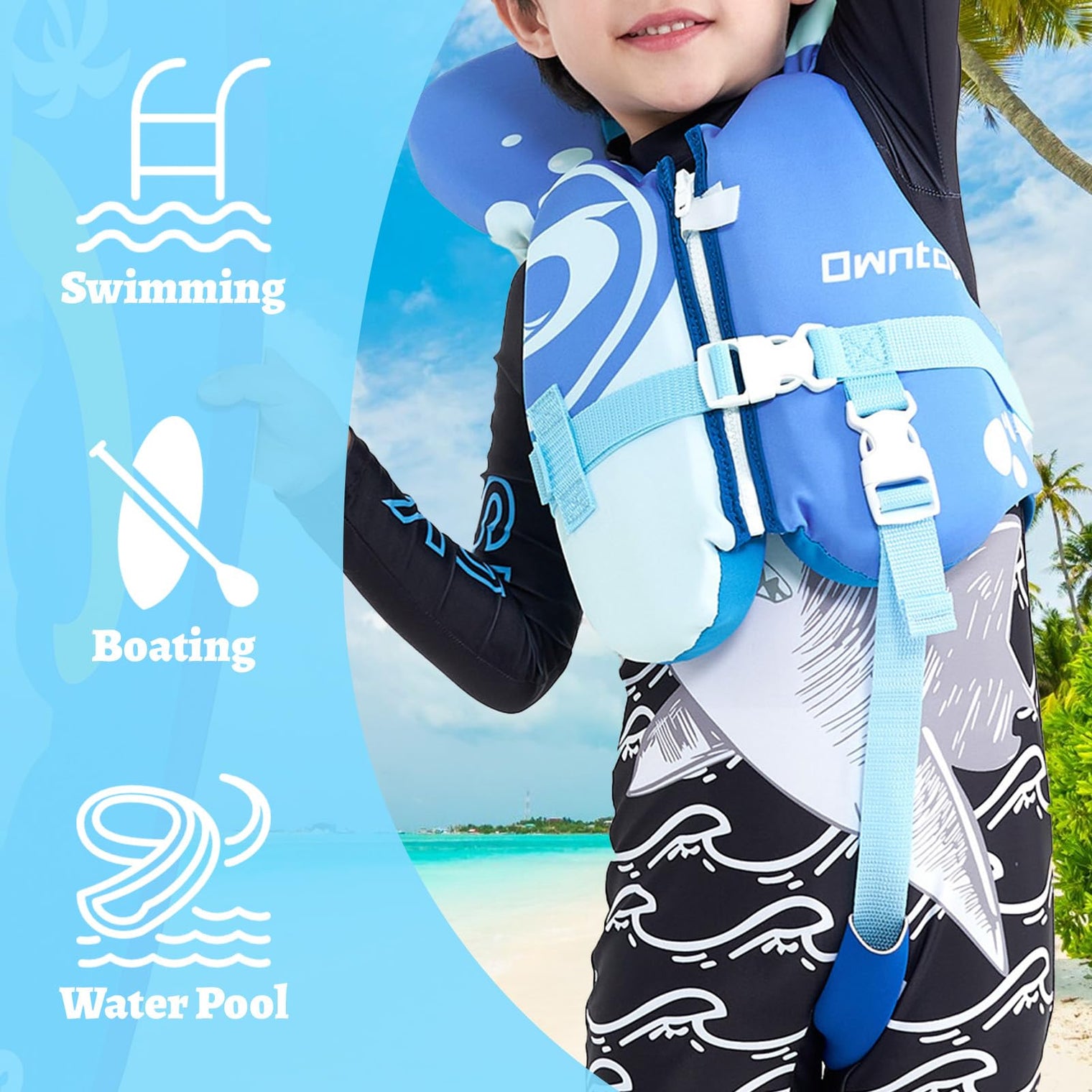 Owntop Toddler Swim Vest - Adjustable Float Jacket for Kids 1-6 Years