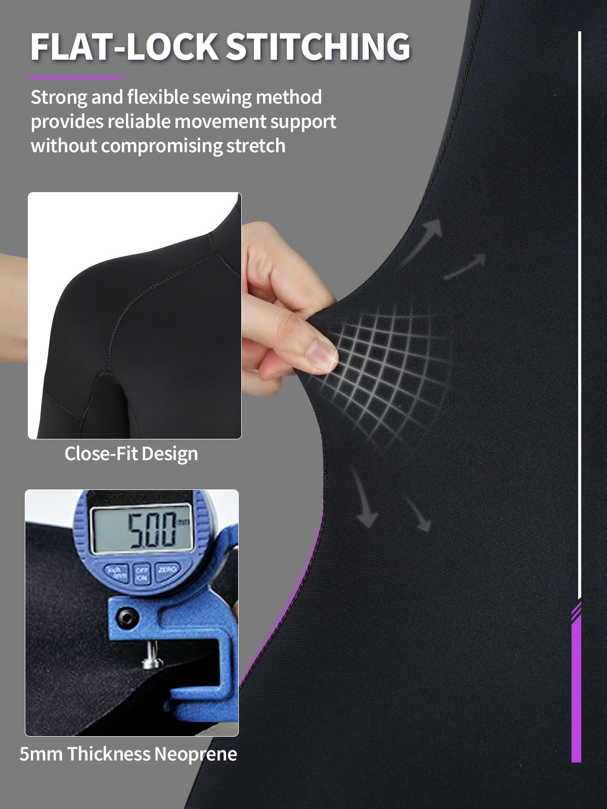 Owntop 5mm Women's Wetsuit - Full Length Thermal Protection for Water Sports