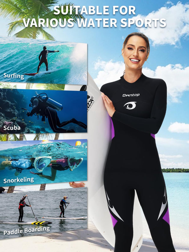 Owntop 5mm Women's Wetsuit - Back Zip Full Length Thermal Diving Suit