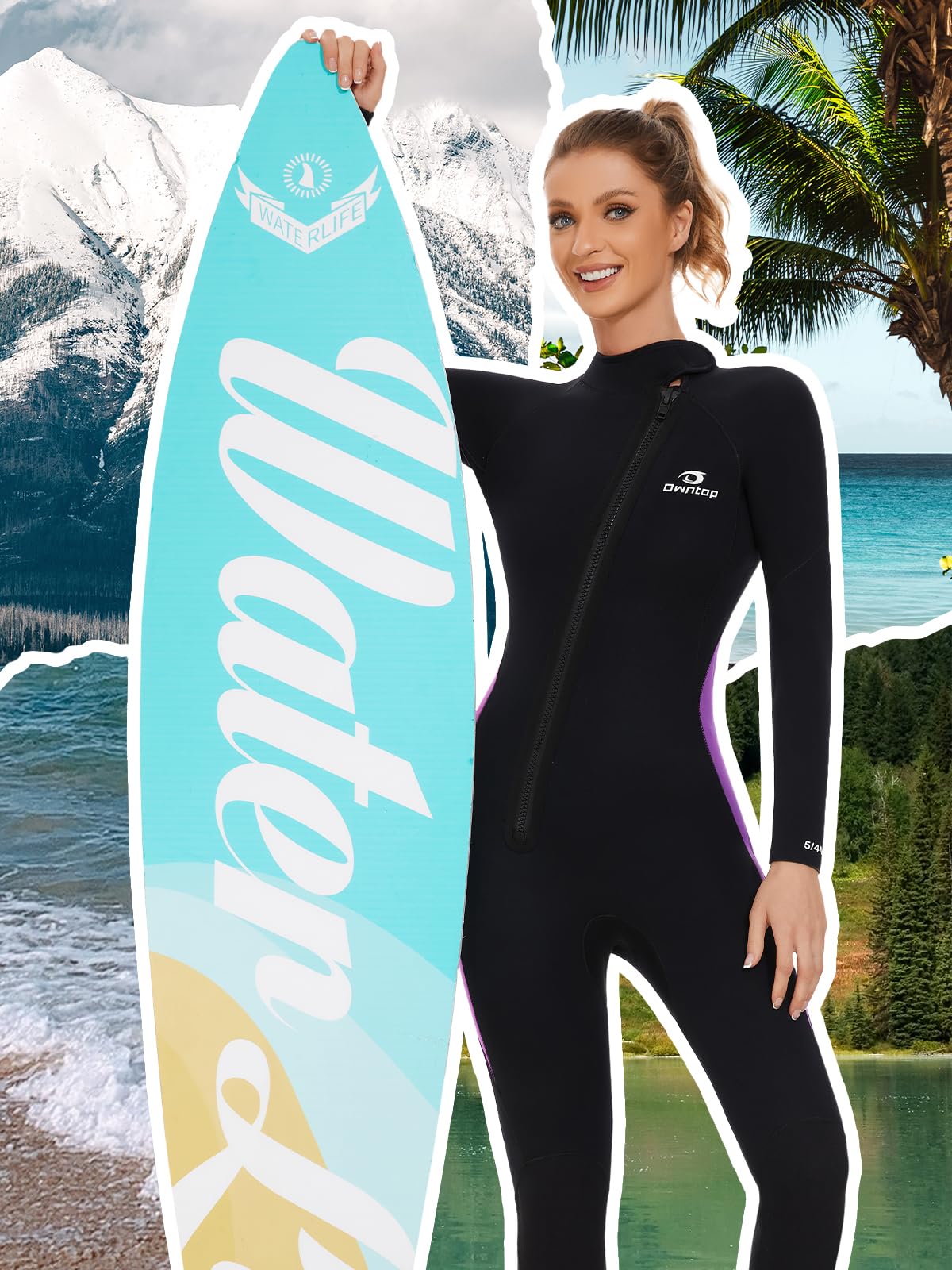 Owntop 5mm Women's Wetsuit - Full Length Thermal Protection for Water Sports