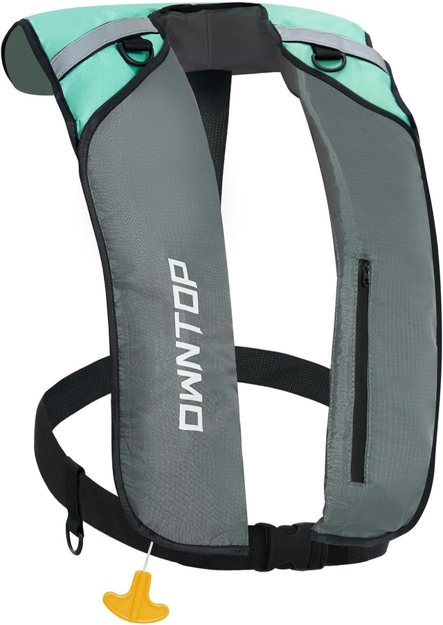 Owntop Manual Inflatable Swim Jacket - 150N Buoyancy Vest for Water Sports