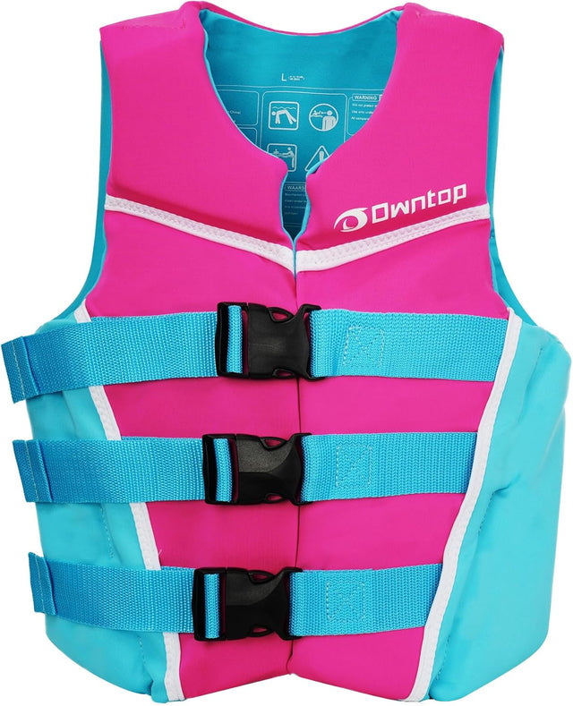 Owntop Youth Swim Vest - Adjustable Neoprene Jacket for Active Kids