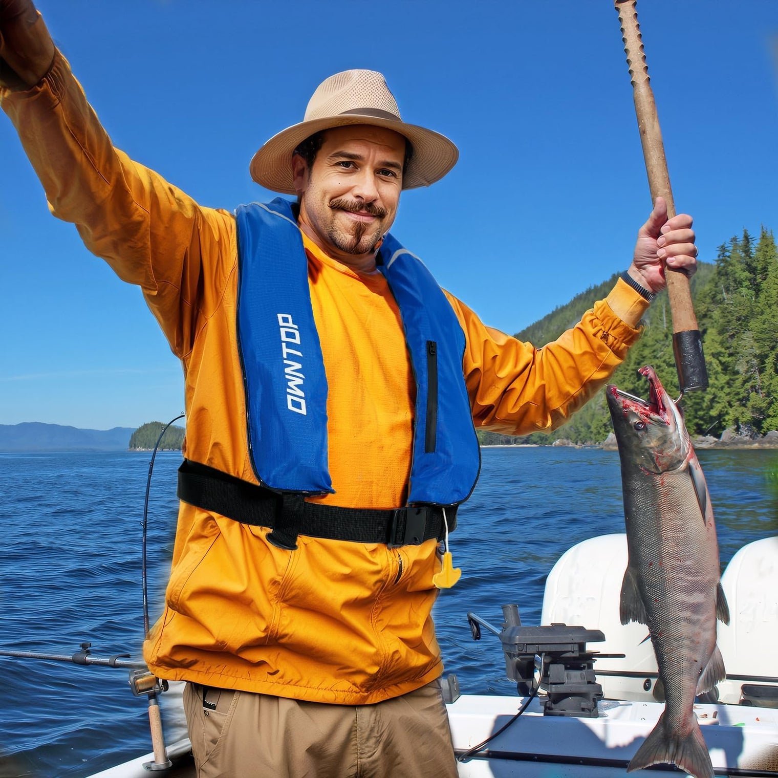 Owntop Manual Inflatable Swim Vest - 150N Buoyancy Aid for Water Sports