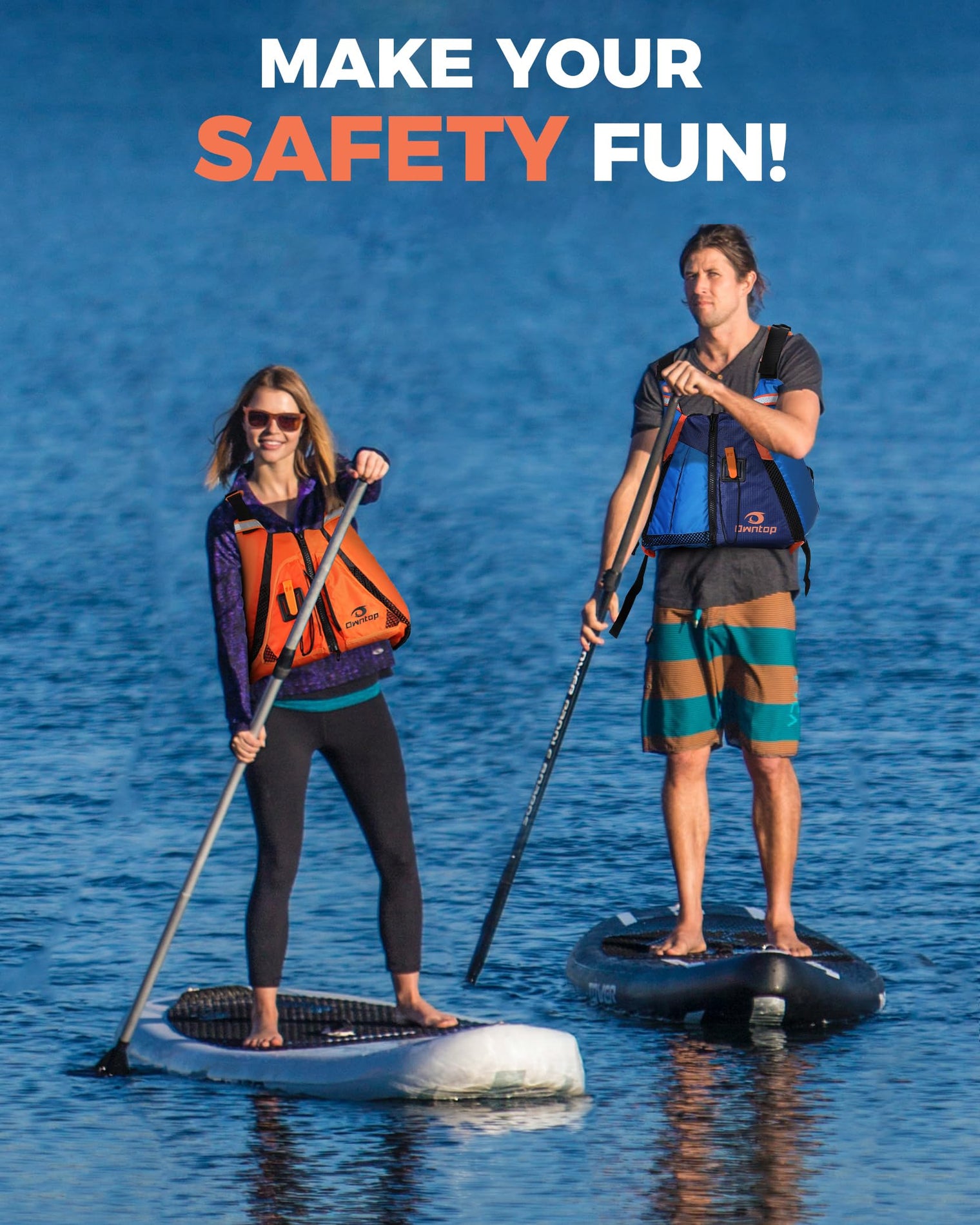 Owntop Adult Swim Vest - High-Back Kayak Design with Adjustable Fit