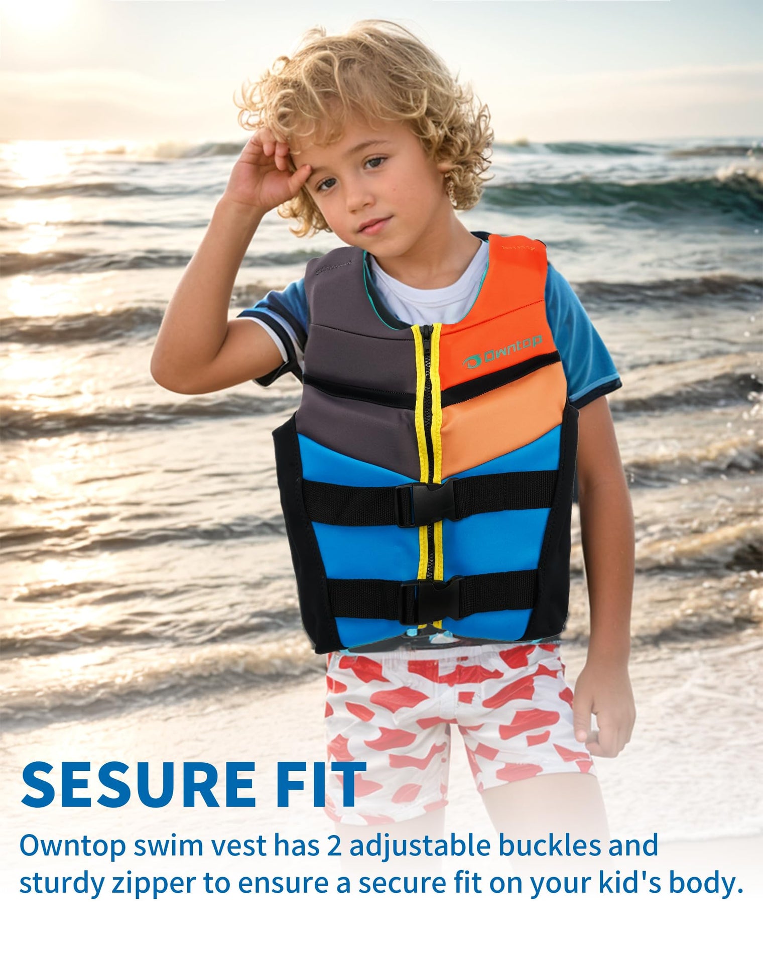Owntop Youth Swim Vest - Lightweight Neoprene Jacket for Water Activities