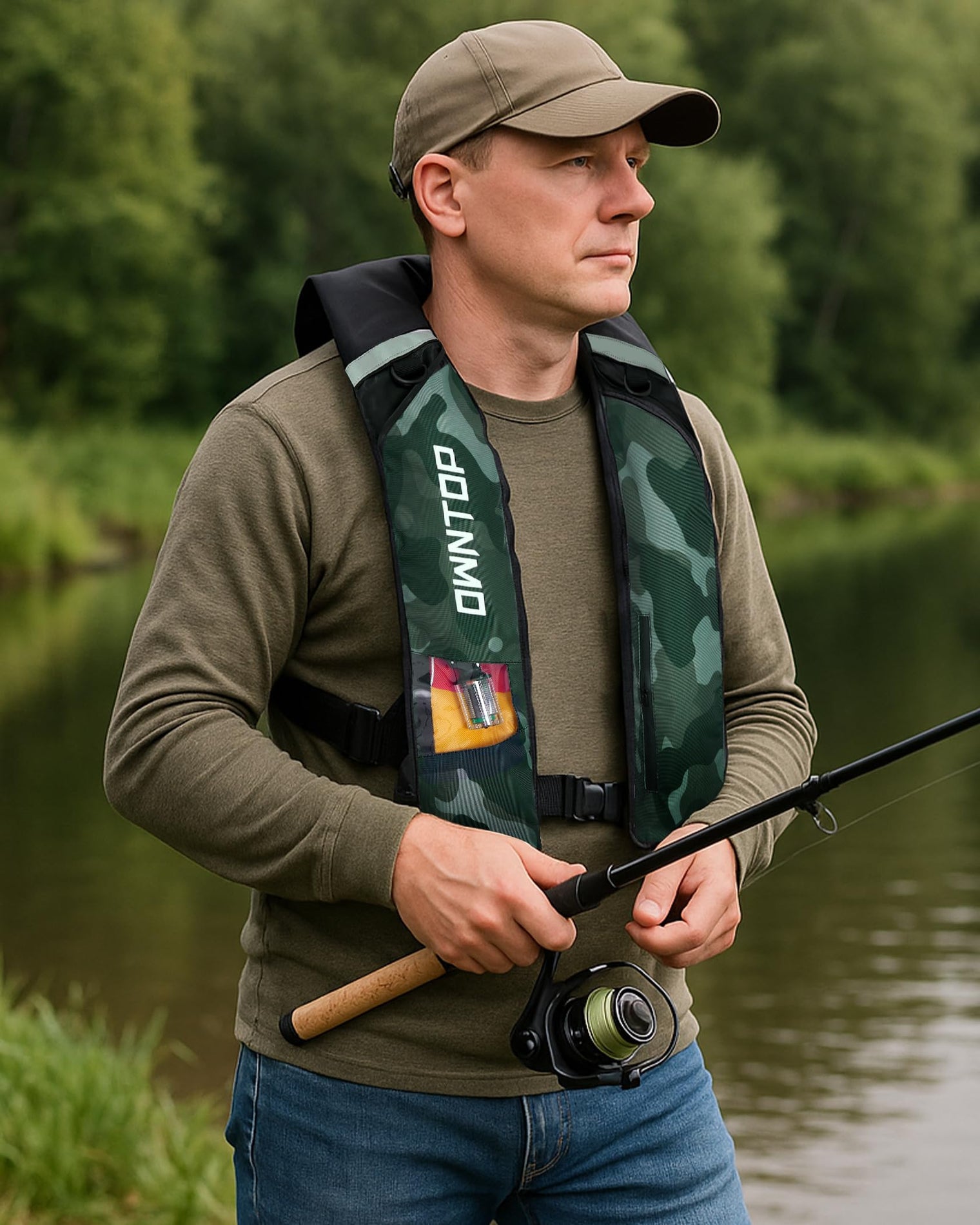 Owntop Auto/Manual Inflatable Vest - Dual-Mode Safety for Water Sports