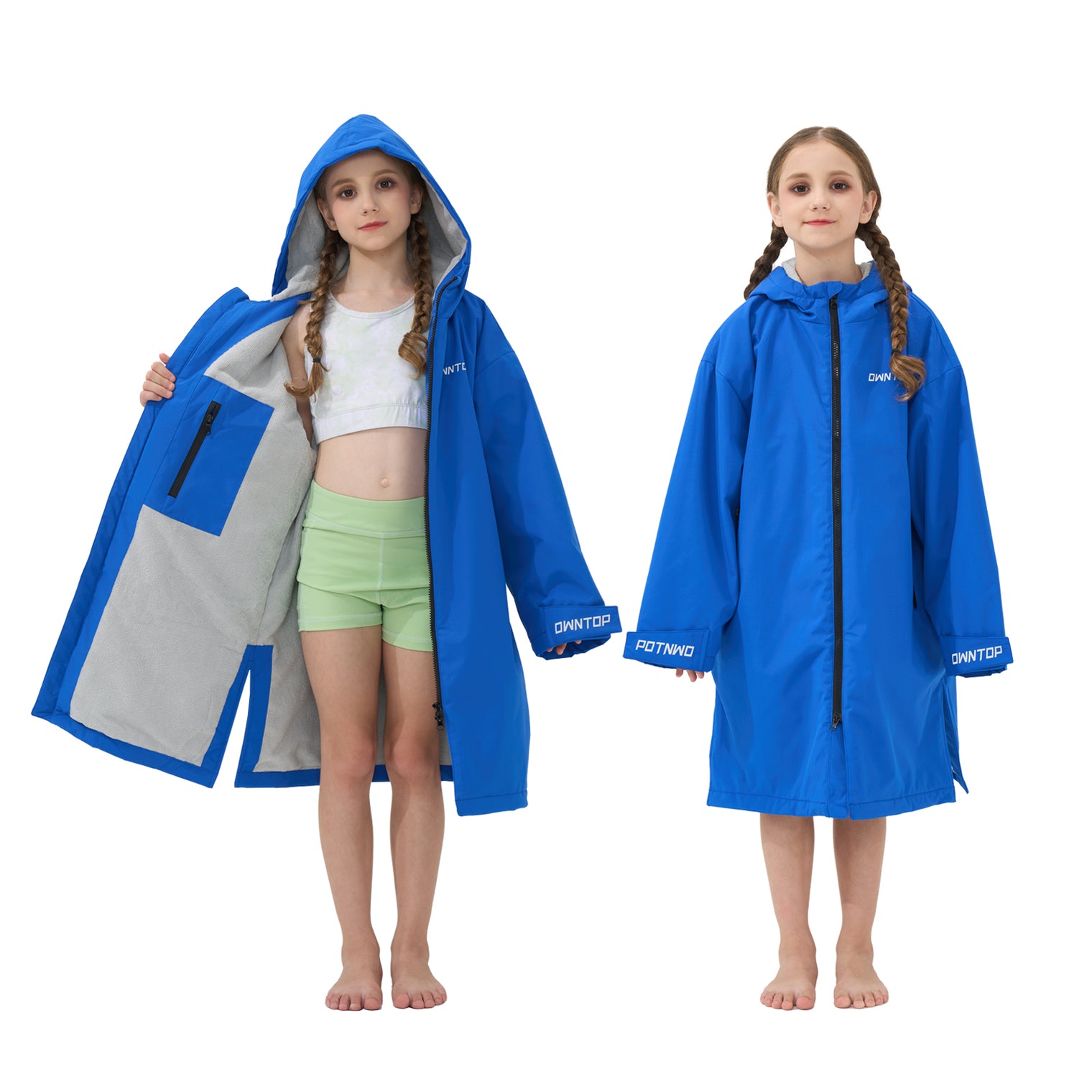 Owntop Bat Wing Swim Parka - 3-Second Dry Changing Robe for All Ages