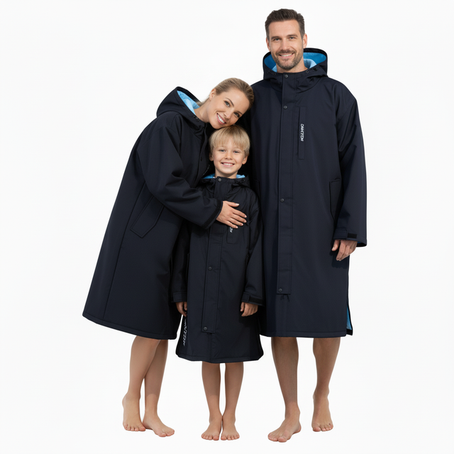 Owntop Waterproof Surf Poncho - All-Season Changing Robe with Zip Pockets