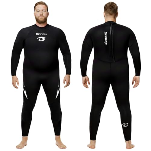Owntop Plus Size  Wetsuit Men - 3/2mm Back Zip Full Body Thermal Suit
