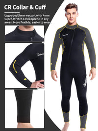 Owntop 5mm Men's Wetsuit - Full Length Thermal Diving Suit with UPF 50+
