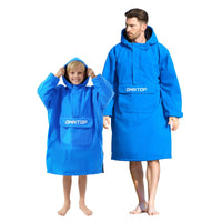 Owntop Waterproof Surf Poncho - Fleece Lined Changing Robe with Front Pocket