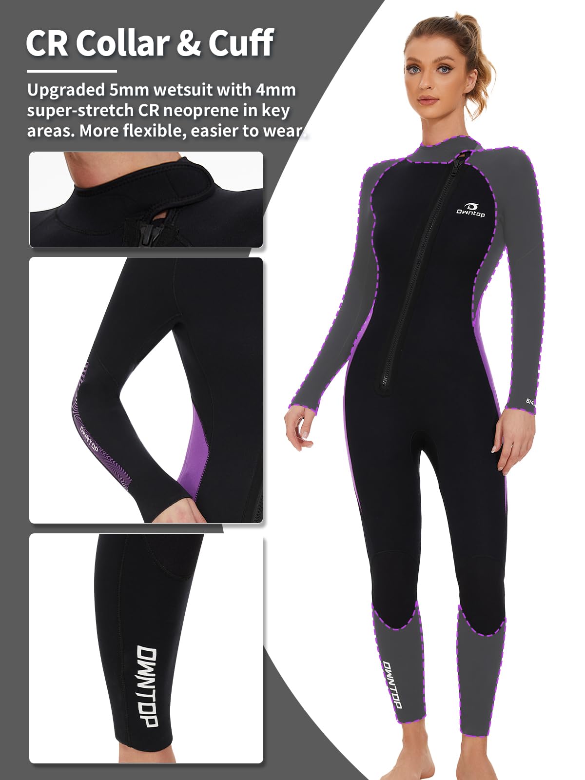 Owntop 5mm Women's Wetsuit - Full Length Thermal Protection for Water Sports