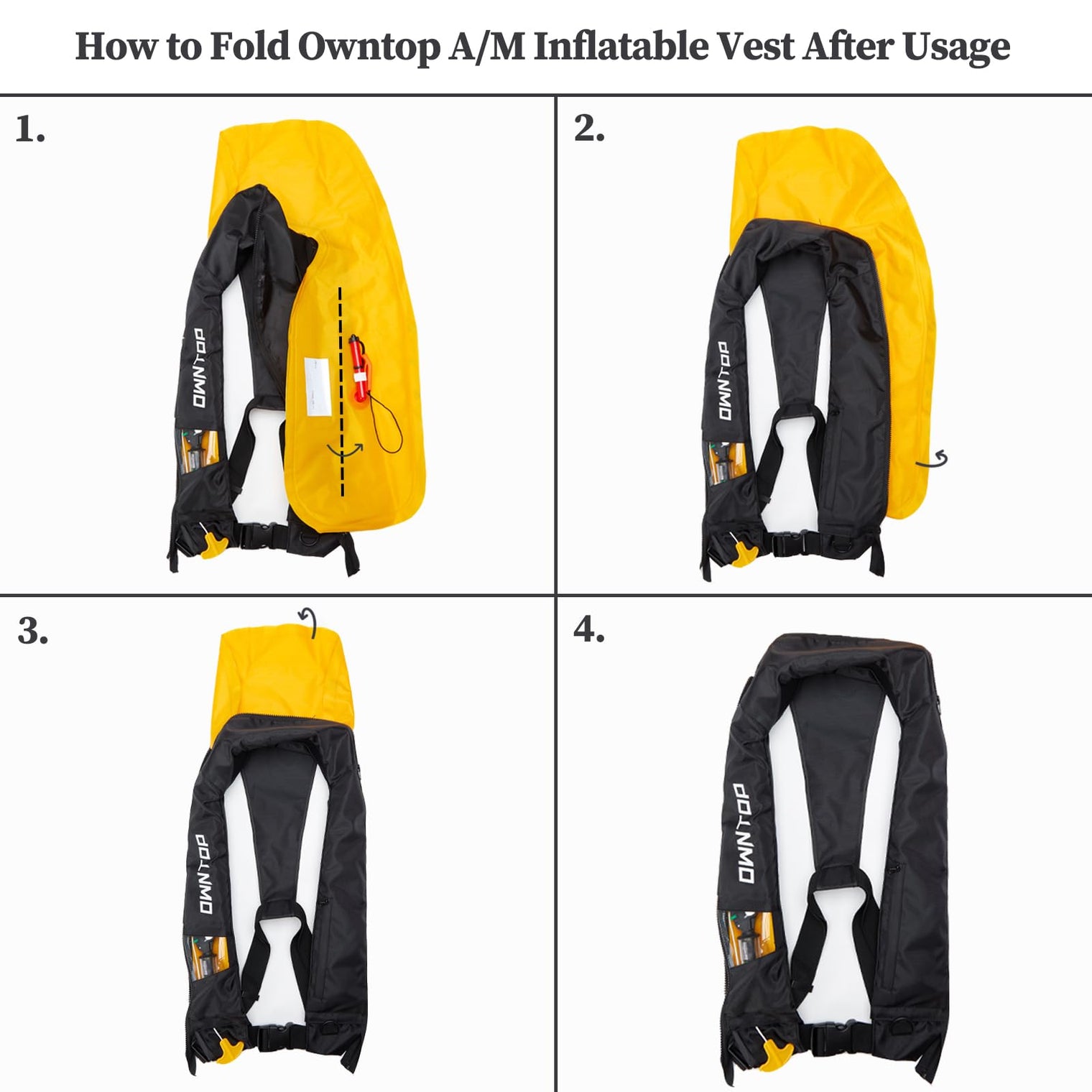 Owntop Dual-Mode Inflatable Vest - Automatic/Manual 100N Buoyancy Aid