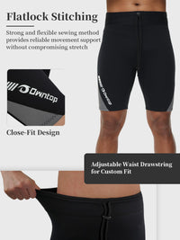 Owntop 2MM Neoprene Shorts for Men - Adjustable Wetsuit Pants