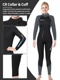 Owntop 5mm Women's Wetsuit - Full Length Thermal Diving Suit with UPF 50+