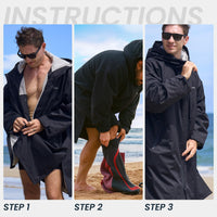 Owntop Waterproof Swim Parka - All-Ages Changing Robe with Sherpa Lining