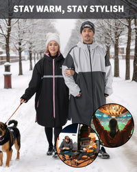 Surf Poncho Changing Robe - Windproof Thermal Swim Parka