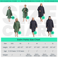 Owntop Waterproof Swim Parka - All-Ages Changing Robe with Sherpa Lining