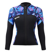 Owntop 2MM Wetsuit Top for Women - Long Sleeve Thermal Swim Jacket