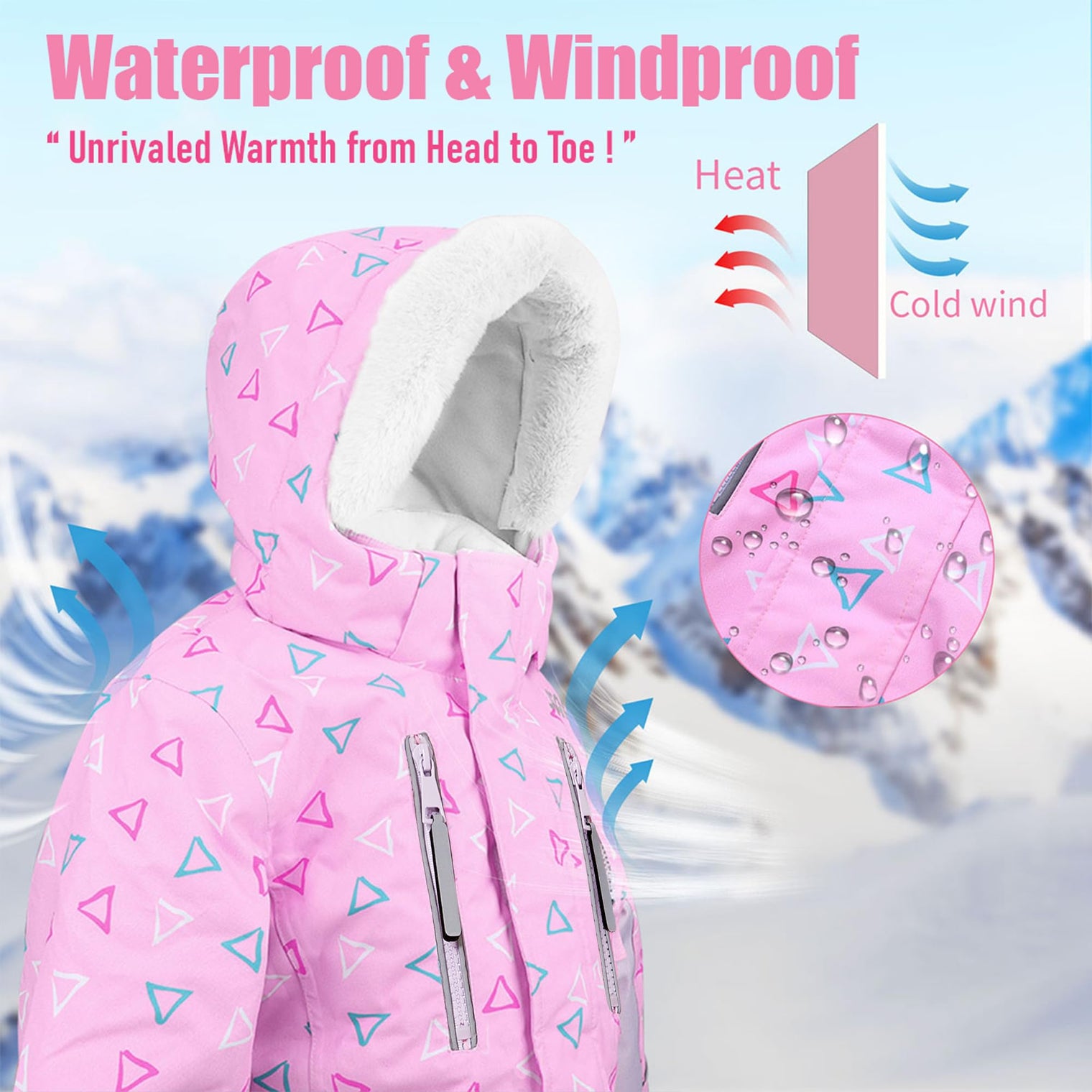 Kids All-in-One Snowsuit - Waterproof & Reflective Winter Jumpsuit