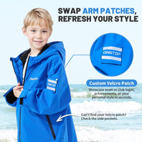 Owntop Waterproof Surf Poncho - Sherpa Lined Changing Robe with Custom Patch