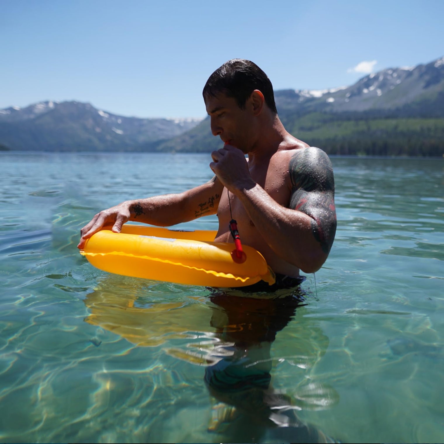 Owntop Manual Inflatable Swim Jacket - Low-Profile Belt Pack for Water Sports