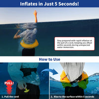 Owntop Manual Inflatable Swim Jacket - Low-Profile Belt Pack for Water Sports