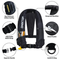 Owntop Dual-Mode Inflatable Vest - Automatic/Manual 100N Buoyancy Aid
