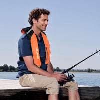 Owntop Manual Inflatable Swim Jacket - 150N Buoyancy Vest for Water Sports