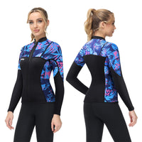 Owntop 2MM Wetsuit Top for Women - Long Sleeve Thermal Swim Jacket