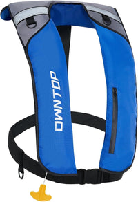 Owntop Manual Inflatable Swim Jacket - 150N Buoyancy Vest for Water Sports