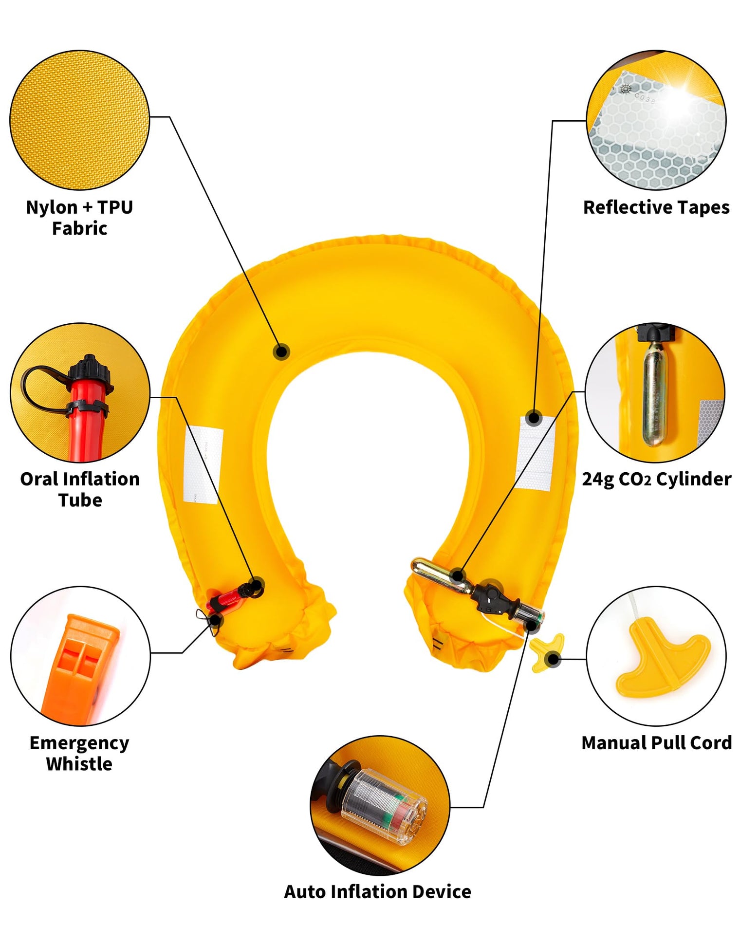 Owntop Auto/Manual Inflatable Swim Vest - Dual-Mode Safety Belt for Water Sports