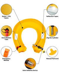 Owntop Auto/Manual Inflatable Swim Vest - Dual-Mode Safety Belt for Water Sports