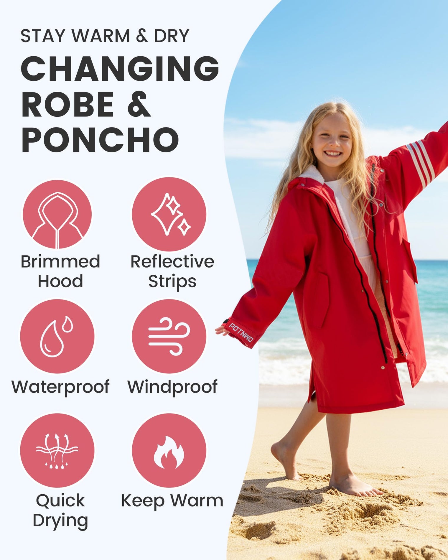 Owntop Waterproof Swim Parka - All-Season Changing Robe for Kids & Adults