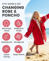 Owntop Waterproof Swim Parka - All-Season Changing Robe for Kids & Adults