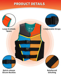 Owntop Youth Swim Vest - Adjustable Neoprene Jacket for Active Kids