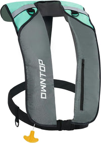 Owntop Manual Inflatable Swim Jacket - 150N Buoyancy Vest for Water Sports