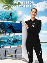 Owntop 5mm Women's Wetsuit - Back Zip Full Length Thermal Scuba Suit
