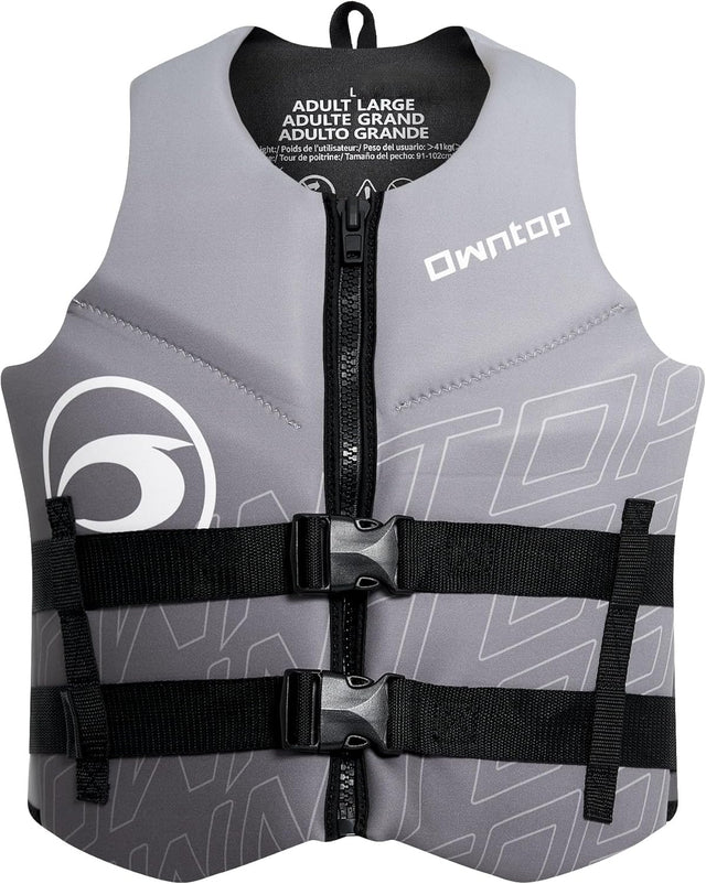 Owntop Neoprene Swim Vest - Adjustable Buoyancy Jacket for Water Sports