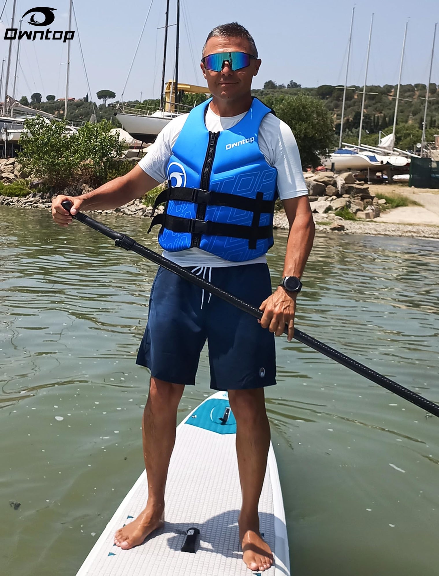 Owntop Neoprene Swim Vest - Adjustable Buoyancy Jacket for Water Sports