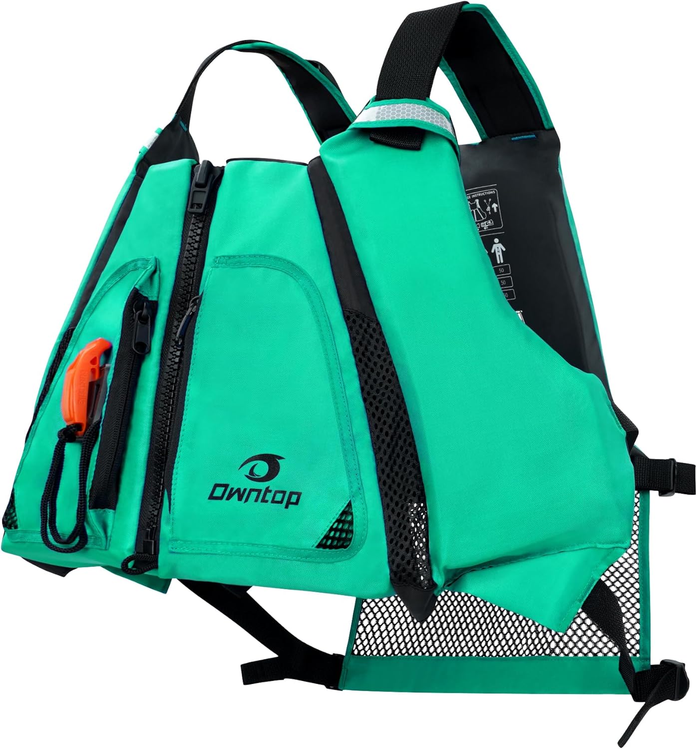 Owntop Adult Swim Vest - High-Back Kayak Design with Adjustable Fit