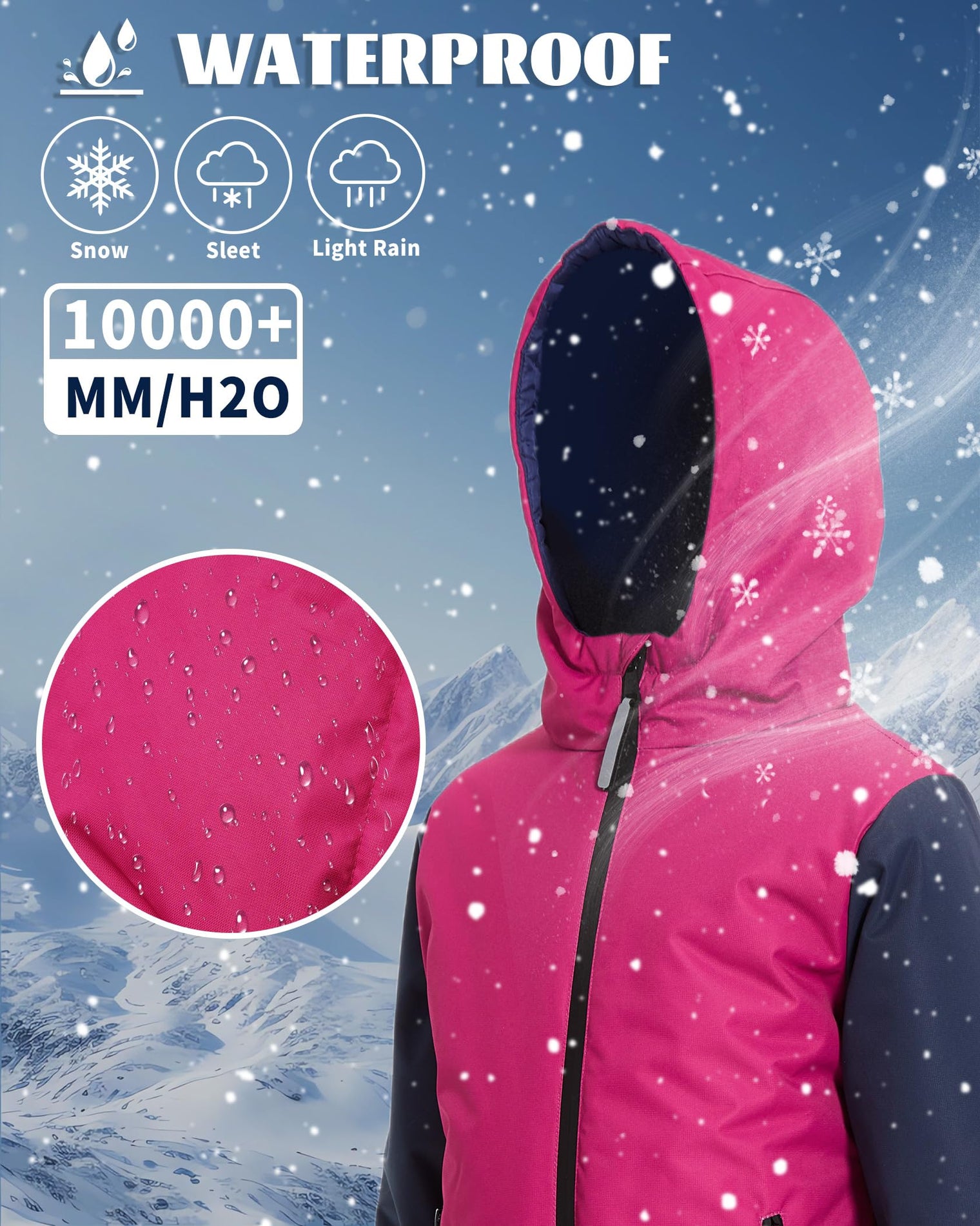 Owntop Kids One-Piece Snowsuit - Waterproof & Reflective Winter Gear