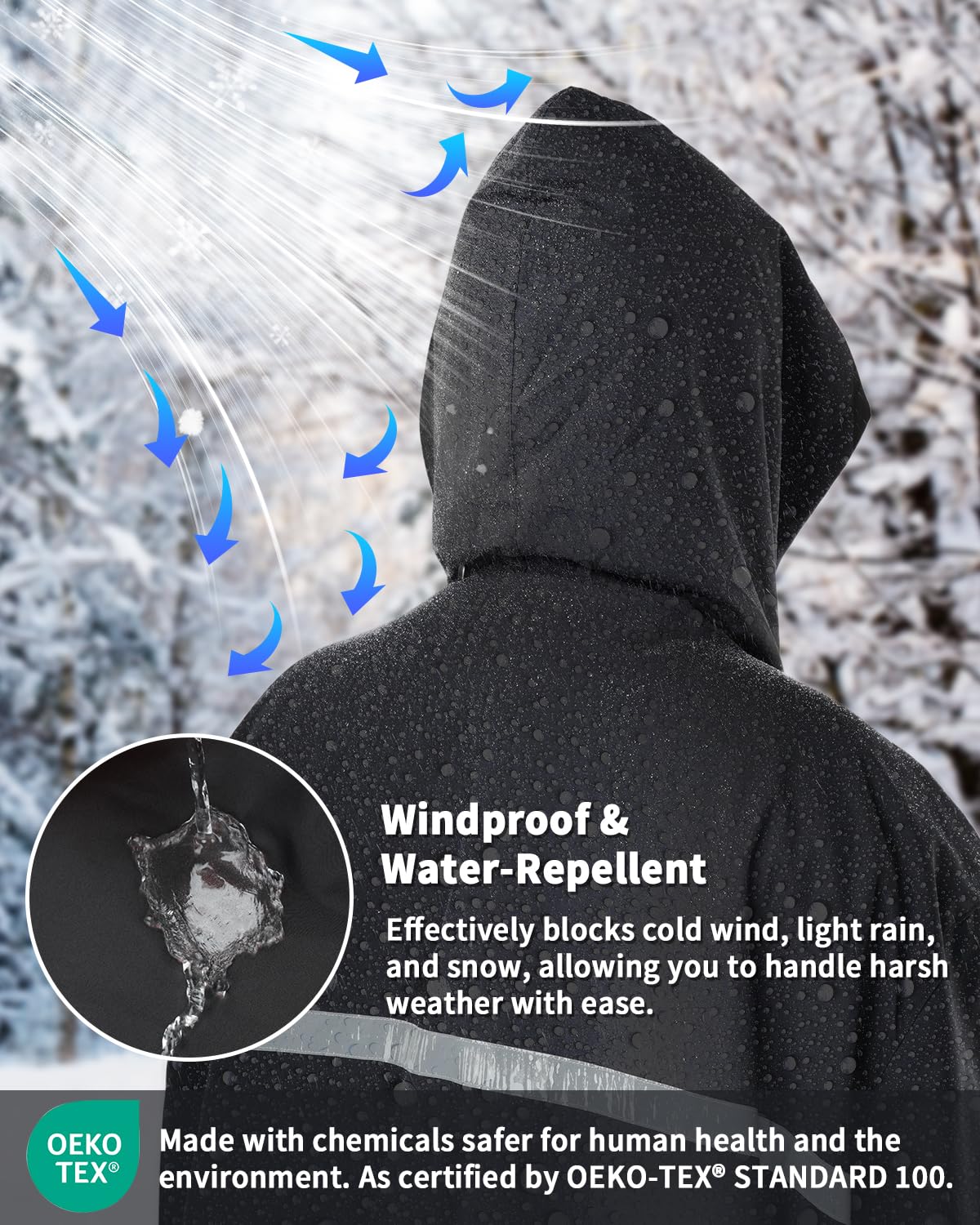 Surf Poncho Changing Robe - Windproof Thermal Swim Parka