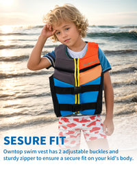 Owntop Youth Swim Vest - Lightweight Neoprene Jacket for Water Activities