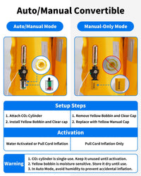 Owntop Dual-Mode Inflatable Vest - Automatic/Manual 100N Buoyancy Aid